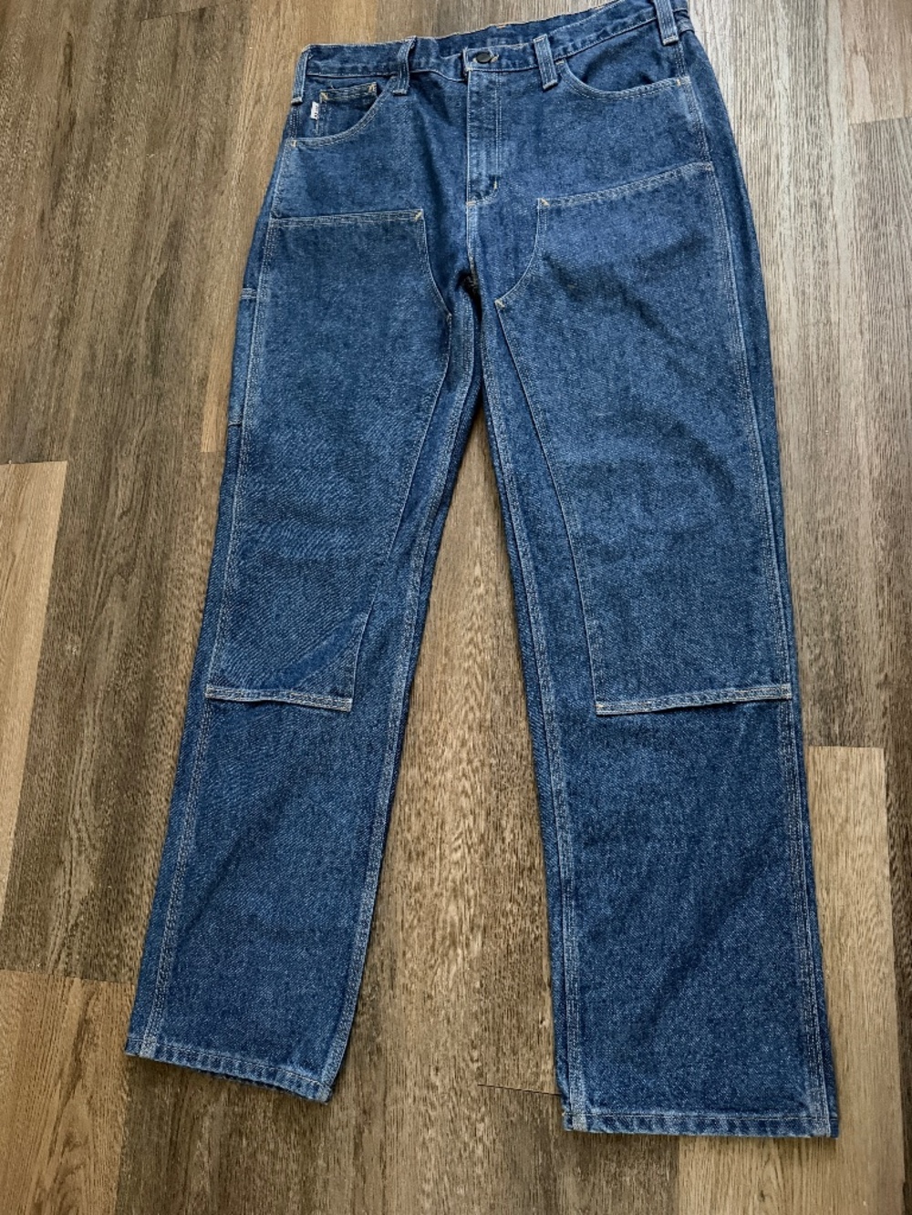 Carhartt Double Knee Jeans Mens 36X34 Blue Denim Utility American Workwear USA